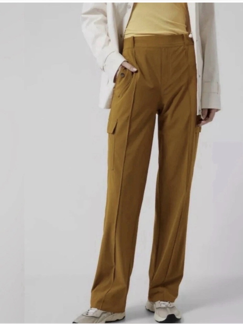 ATHLETA Vienna Cargo Pant Casual Travel Career in Brass Yellow Size 8 - Picture 2 of 14